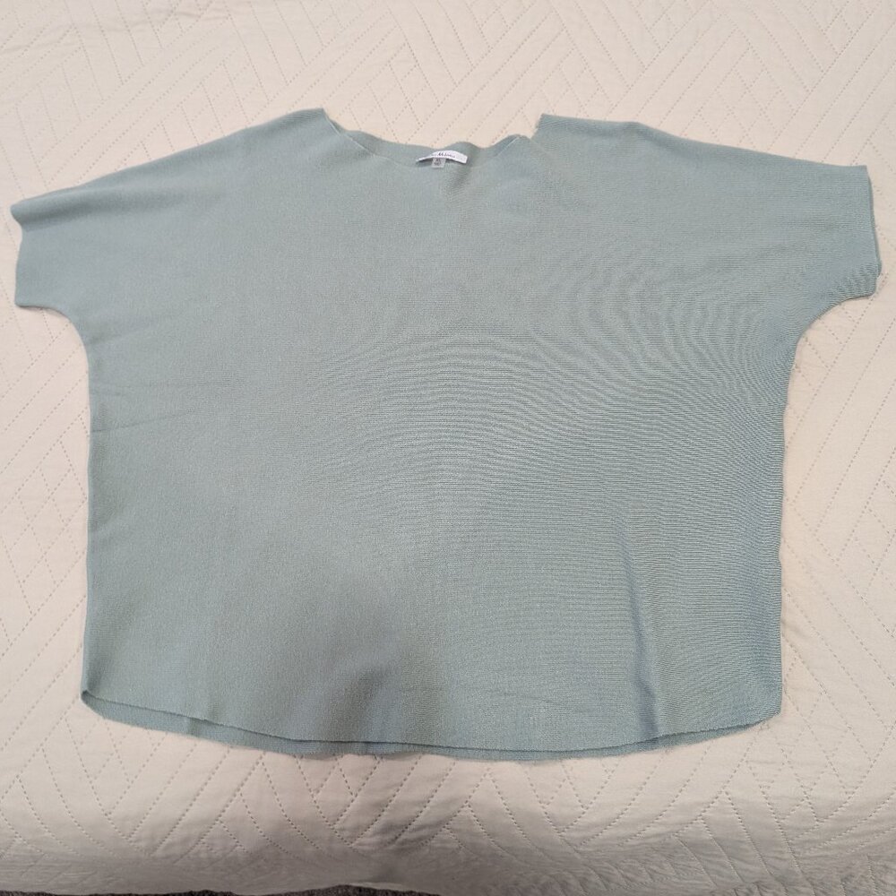 Vila Milano Sweater Short Sleeve Dolman Knit Lightweight Back Buttons XL